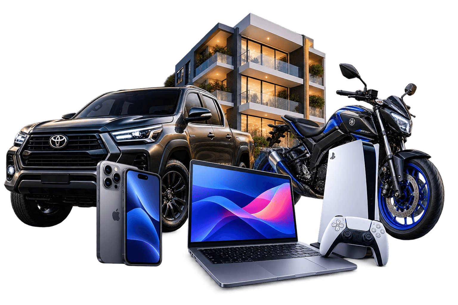 Camioneta, motocicleta, apartamento, iPhone, laptop y consola: ejemplos de premios sorteados en la plataforma